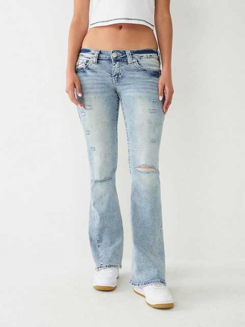 Vaqueros Acampanados True Religion Joey Low Rise Mujer Azules Claro | Colombia-SBKMJEU67