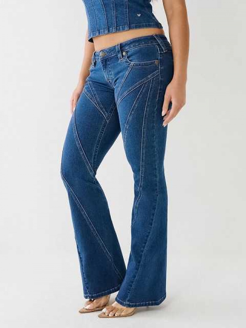 Vaqueros Acampanados True Religion Joey Low-rise Seaming Mujer Azules Oscuro | Colombia-AJTQPIE06