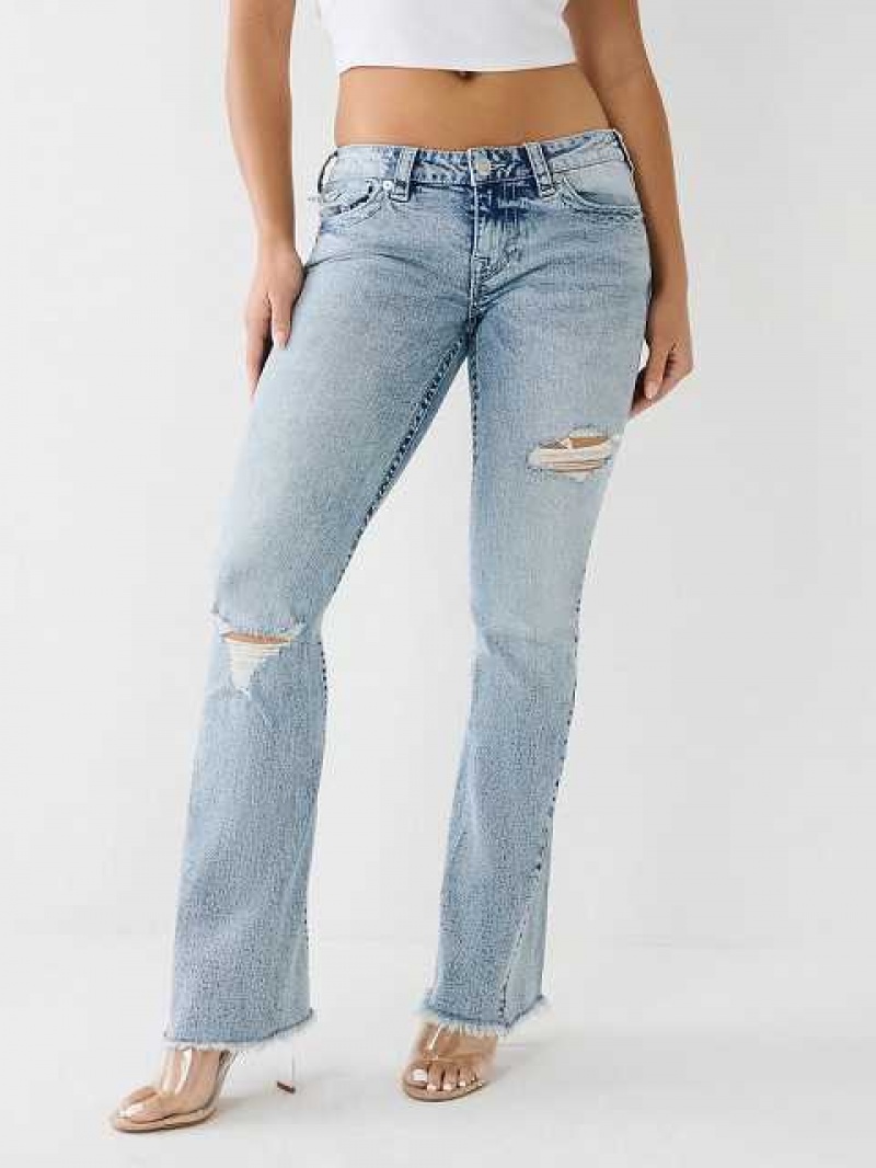 Vaqueros Acampanados True Religion Joey Distressed Low Rise Mujer Azules | Colombia-RGTEYZP62