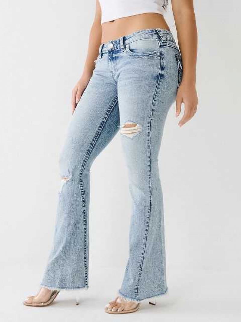 Vaqueros Acampanados True Religion Joey Distressed Low Rise Mujer Azules | Colombia-RGTEYZP62