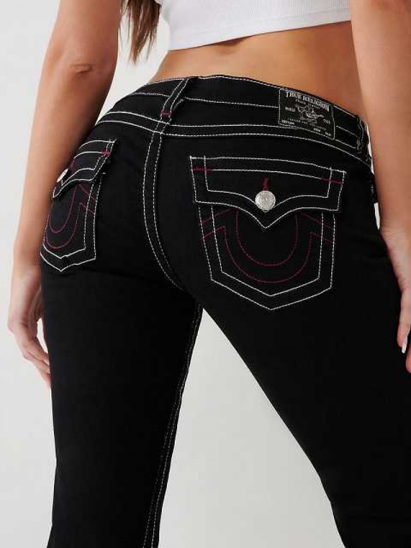 Vaqueros Acampanados True Religion Joey Low Rise Mujer Negras | Colombia-EBAFQCH78