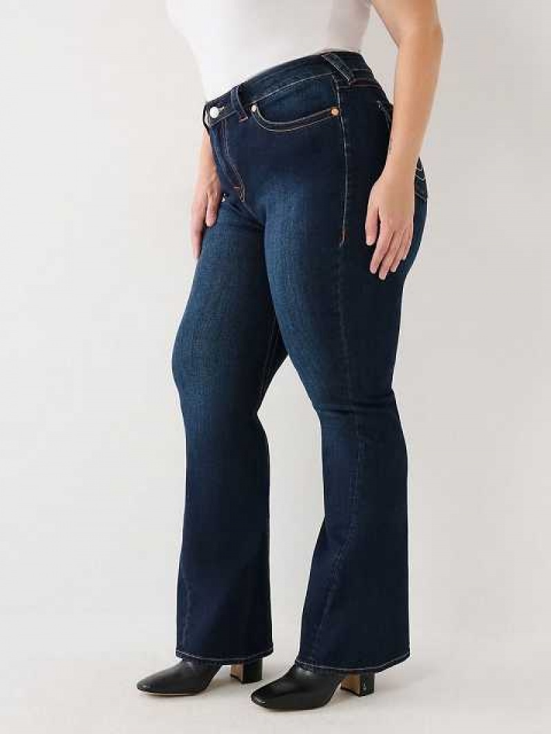 Vaqueros Acampanados True Religion Plus Joey Low Rise Mujer Azules Oscuro | Colombia-LXFYRHV30