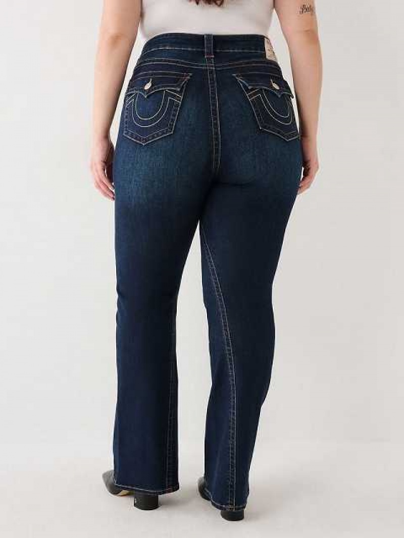 Vaqueros Acampanados True Religion Plus Joey Low Rise Mujer Azules Oscuro | Colombia-LXFYRHV30