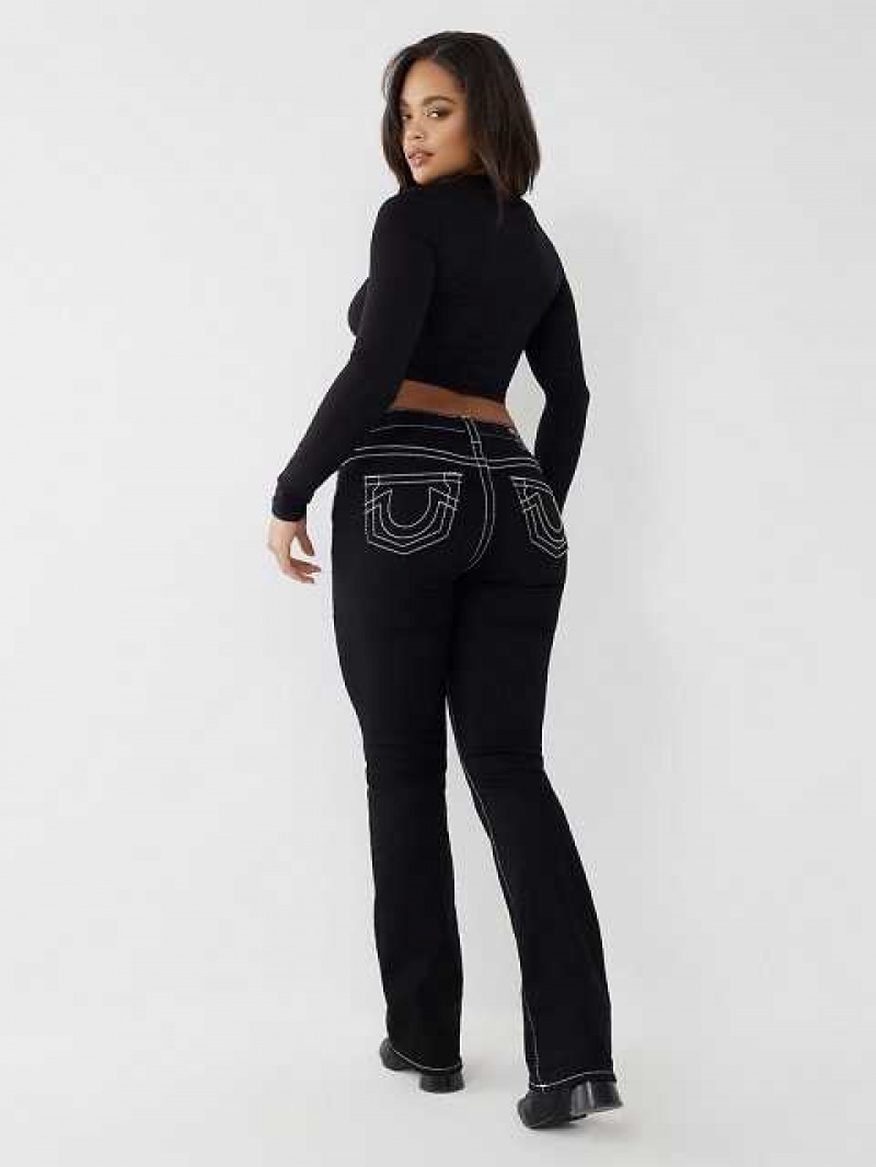 Vaqueros Bootcut True Religion Becca Big T Stitch Mujer Negras | Colombia-WVGLZJH57