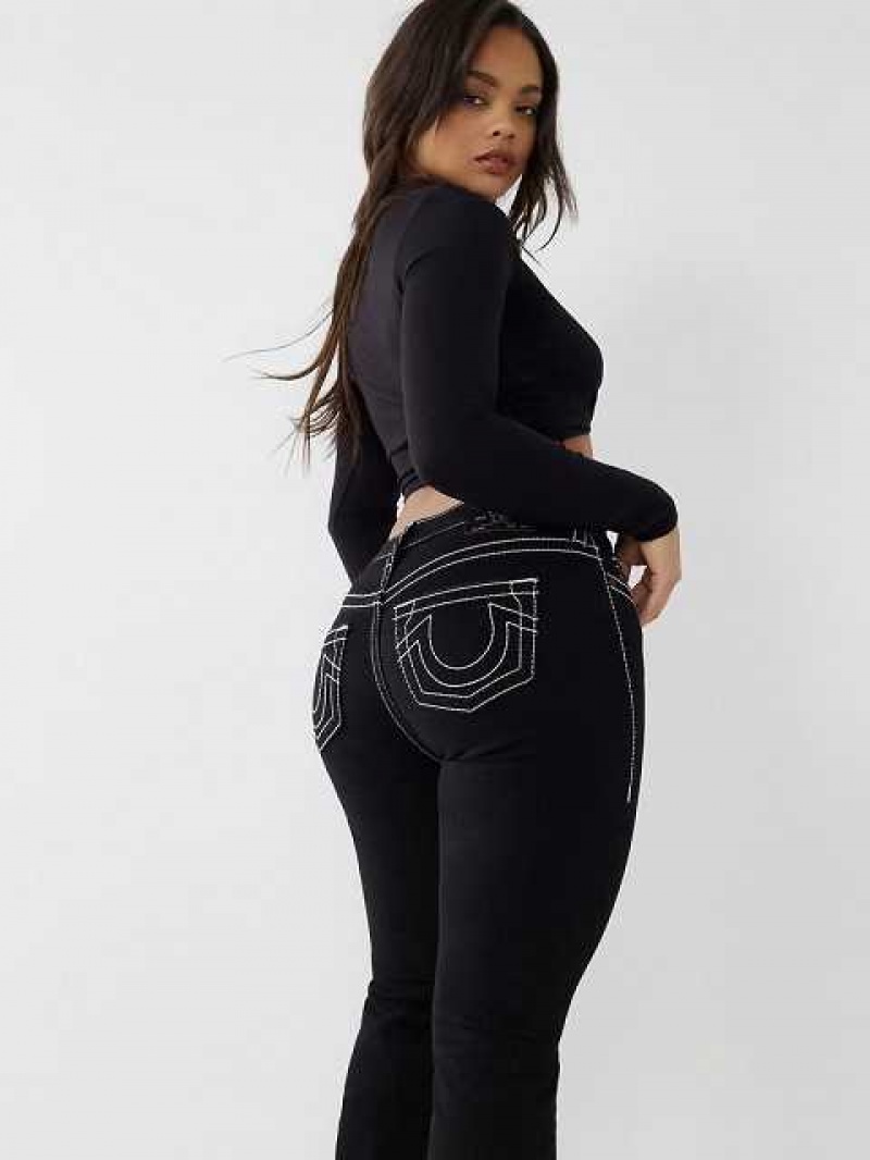 Vaqueros Bootcut True Religion Becca Big T Stitch Mujer Negras | Colombia-WVGLZJH57