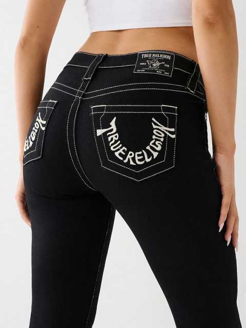 Vaqueros Bootcut True Religion Becca True Religion Mid Rise Mujer Negras | Colombia-HLNFDEV52