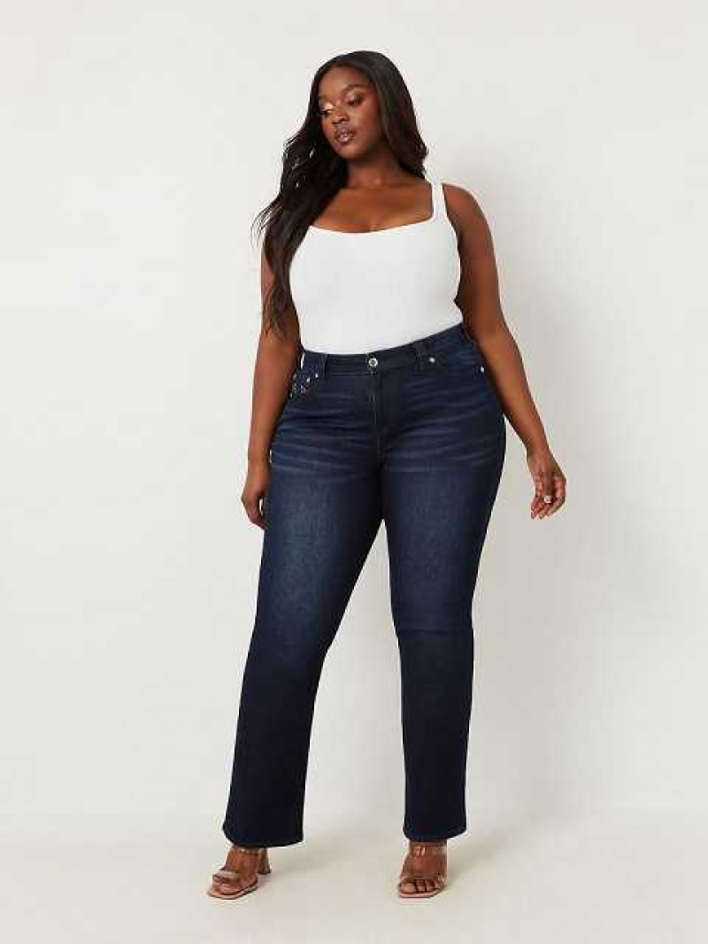 Vaqueros Bootcut True Religion Plus Becca High Rise Mujer Azul Marino | Colombia-SHYZWUC43