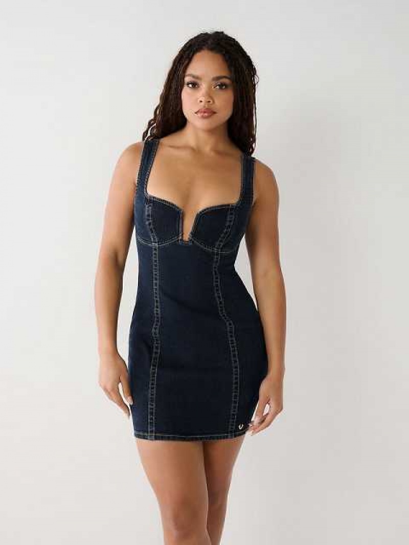 Vestido True Religion Denim Mini Mujer Azul Marino | Colombia-DSONEIJ24