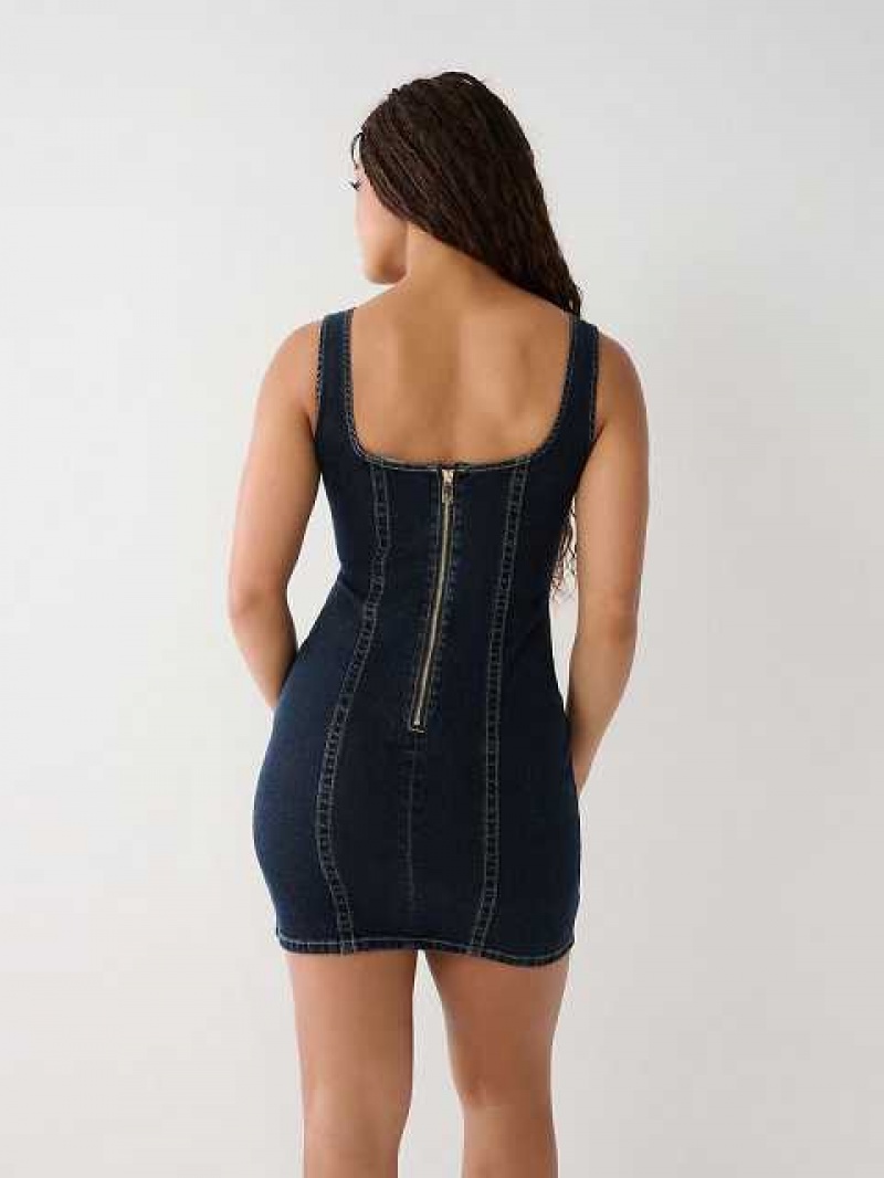 Vestido True Religion Denim Mini Mujer Azul Marino | Colombia-DSONEIJ24